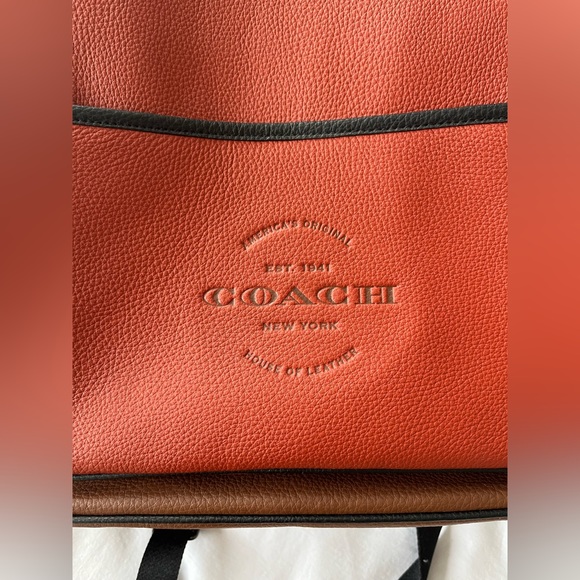 M Coach Thompson Pebbled Leather Backpack - Terracotta/Saddle - Picture 11 of 11